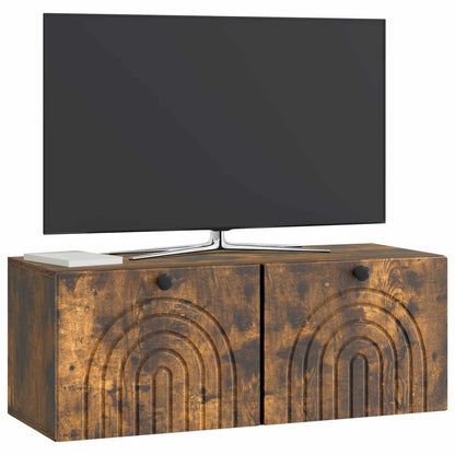 Nástěnná Tv Skříň Nástěnný Kouřový Dub 78,5 X 31 X 30 Cm