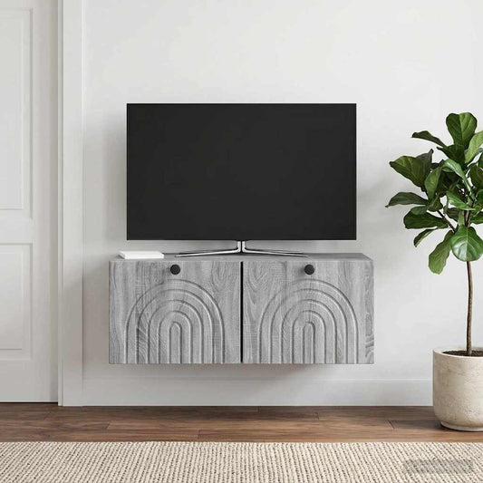 Nástěnná Tv Skříň Nástěnný Šedá Sonoma 78,5 X 31 X 30 Cm