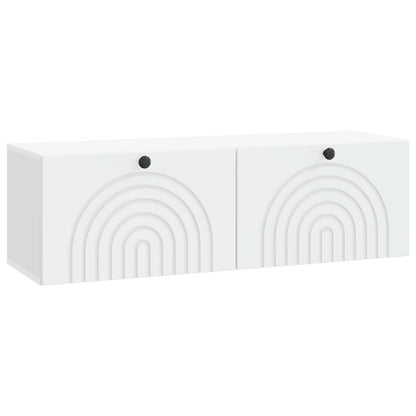 Nástěnná Tv Skříň Bílá 98 X 31 X 30 Cm Kompozitní Dřevo