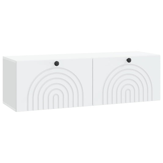 Nástěnná Tv Skříň Bílá 98 X 31 X 30 Cm Kompozitní Dřevo