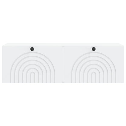 Nástěnná Tv Skříň Bílá 98 X 31 X 30 Cm Kompozitní Dřevo