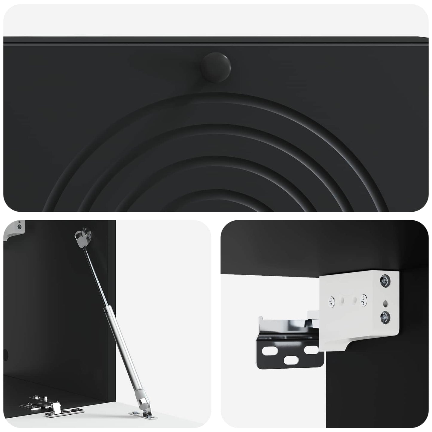 Nástěnná Tv Skříň Černá 98 X 31 X 30 Cm Kompozitní Dřevo