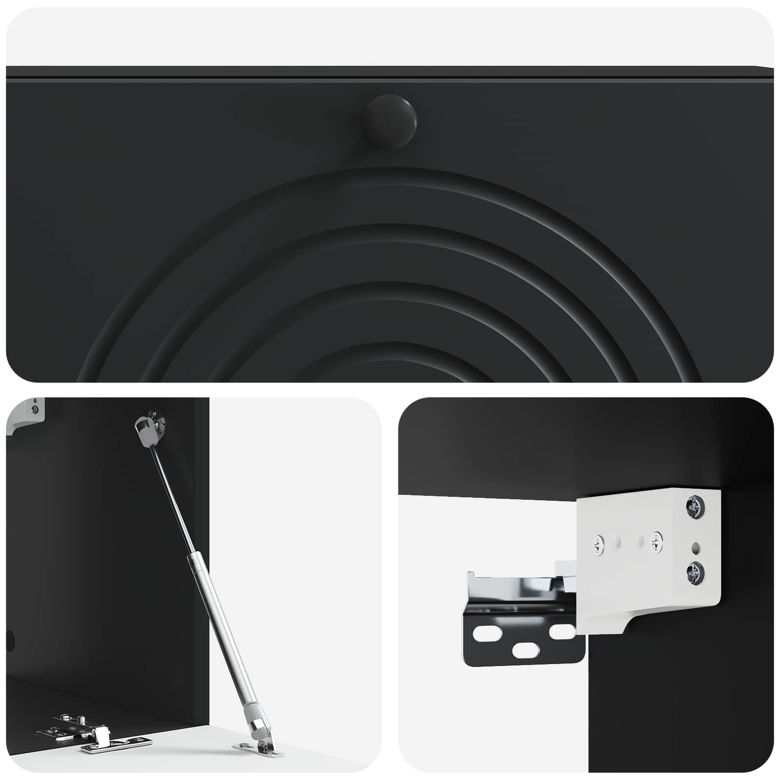 Nástěnná Tv Skříň Černá 98 X 31 X 30 Cm Kompozitní Dřevo