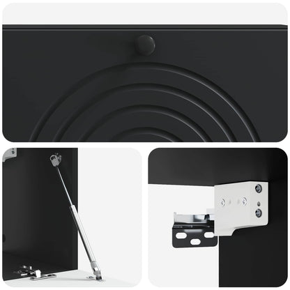Nástěnná Tv Skříň Černá 98 X 31 X 30 Cm Kompozitní Dřevo
