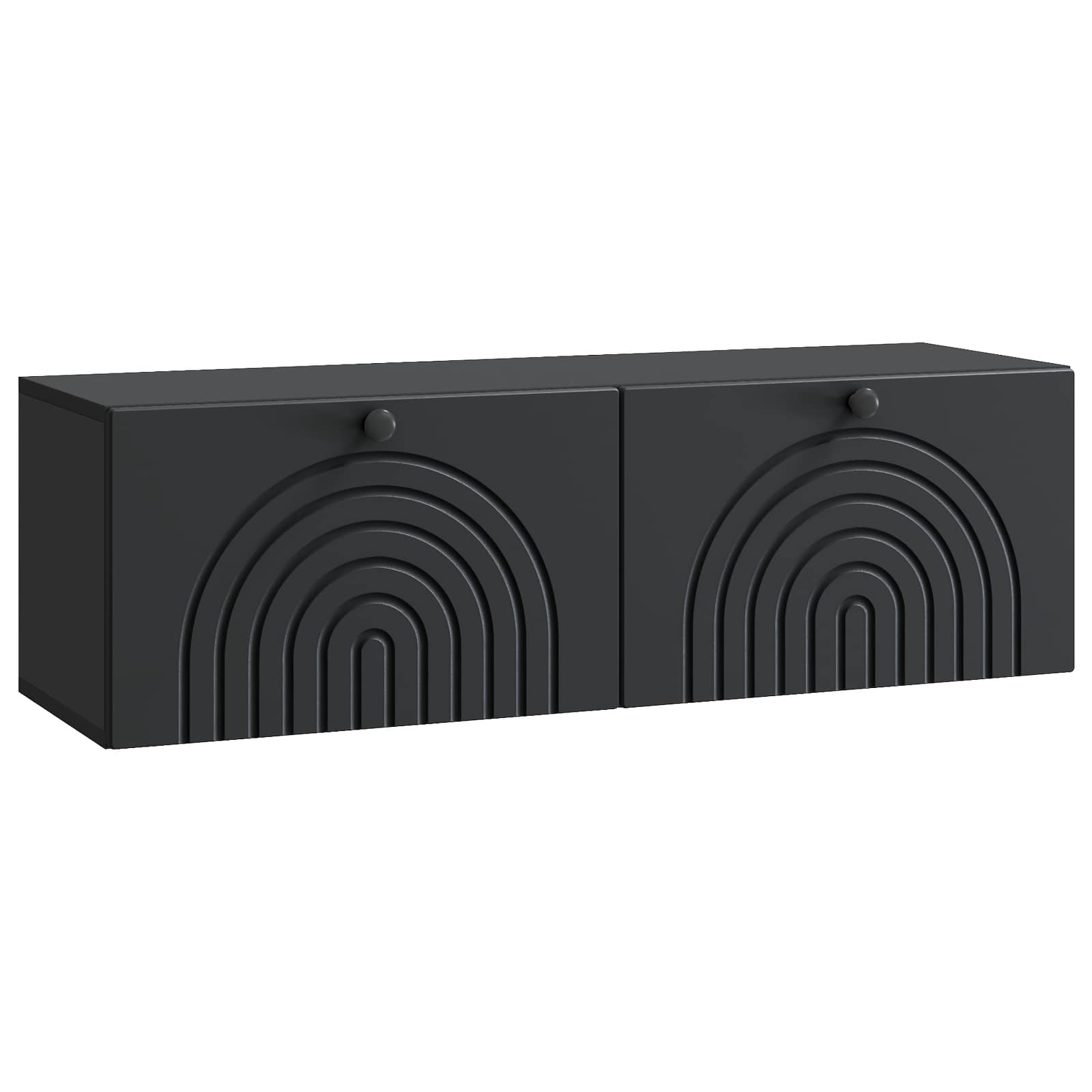 Nástěnná Tv Skříň Černá 98 X 31 X 30 Cm Kompozitní Dřevo