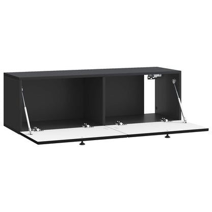 Nástěnná Tv Skříň Černá 98 X 31 X 30 Cm Kompozitní Dřevo