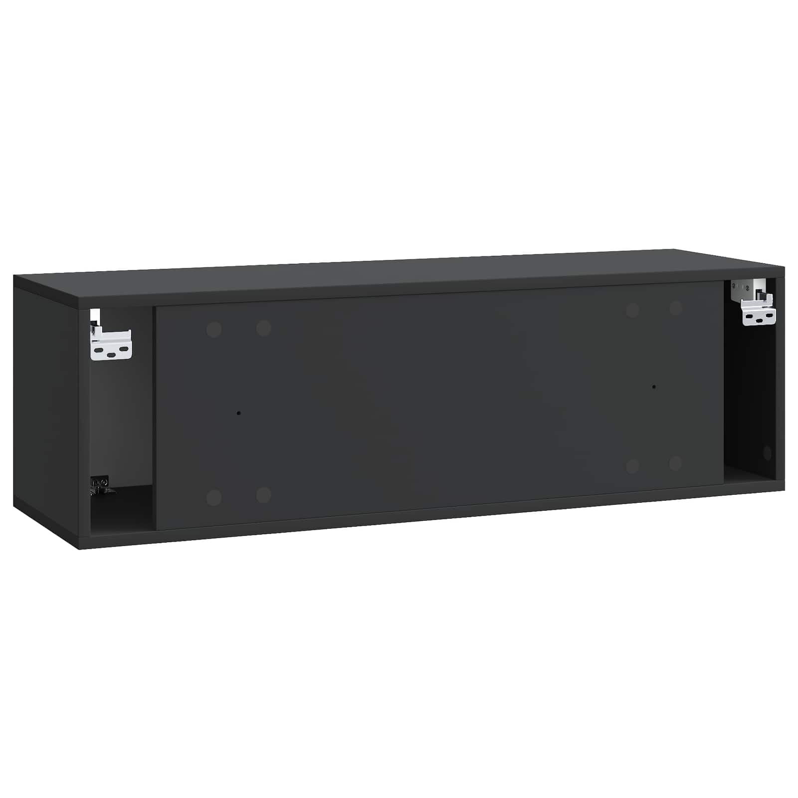 Nástěnná Tv Skříň Černá 98 X 31 X 30 Cm Kompozitní Dřevo