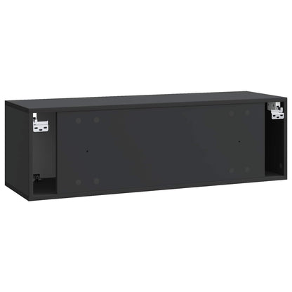 Nástěnná Tv Skříň Černá 98 X 31 X 30 Cm Kompozitní Dřevo