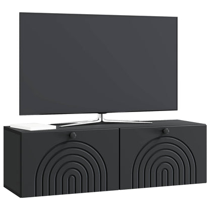 Nástěnná Tv Skříň Černá 98 X 31 X 30 Cm Kompozitní Dřevo