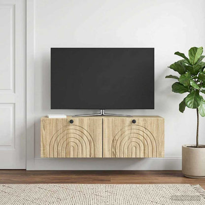 Nástěnná Tv Skříň Dub Sonoma 98 X 31 X 30 Cm Kompozitní Dřevo