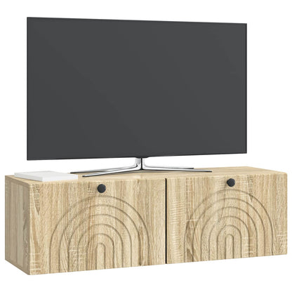 Nástěnná Tv Skříň Dub Sonoma 98 X 31 X 30 Cm Kompozitní Dřevo