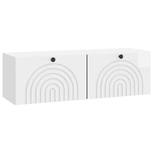Nástěnná Tv Skříň Bílá S Vysokým Leskem 98 X 31 X 30 Cm