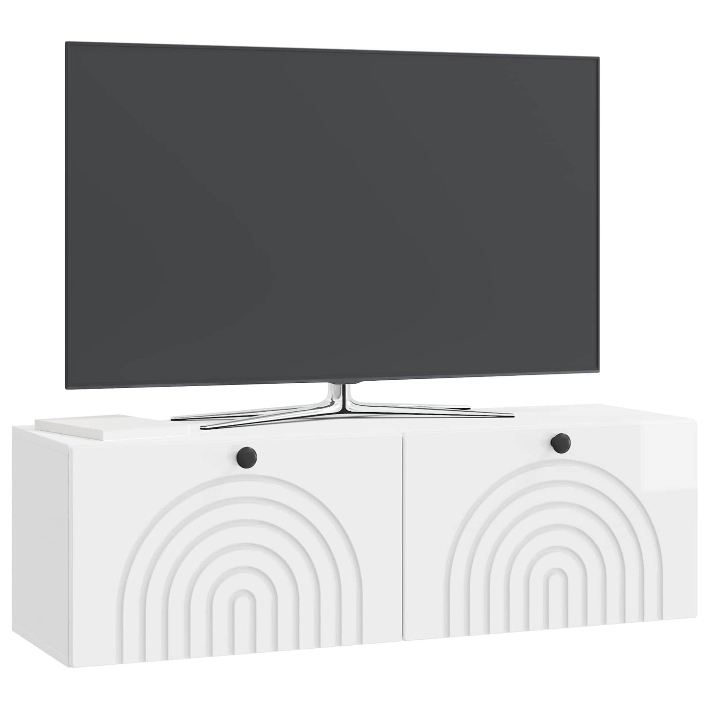 Nástěnná Tv Skříň Bílá S Vysokým Leskem 98 X 31 X 30 Cm
