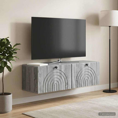 Nástěnná Tv Skříň Šedá Sonoma 98 X 31 X 30 Cm Kompozitní Dřevo