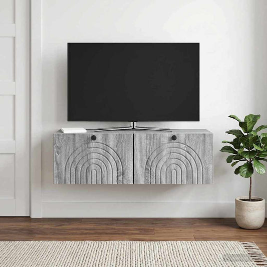 Nástěnná Tv Skříň Šedá Sonoma 98 X 31 X 30 Cm Kompozitní Dřevo