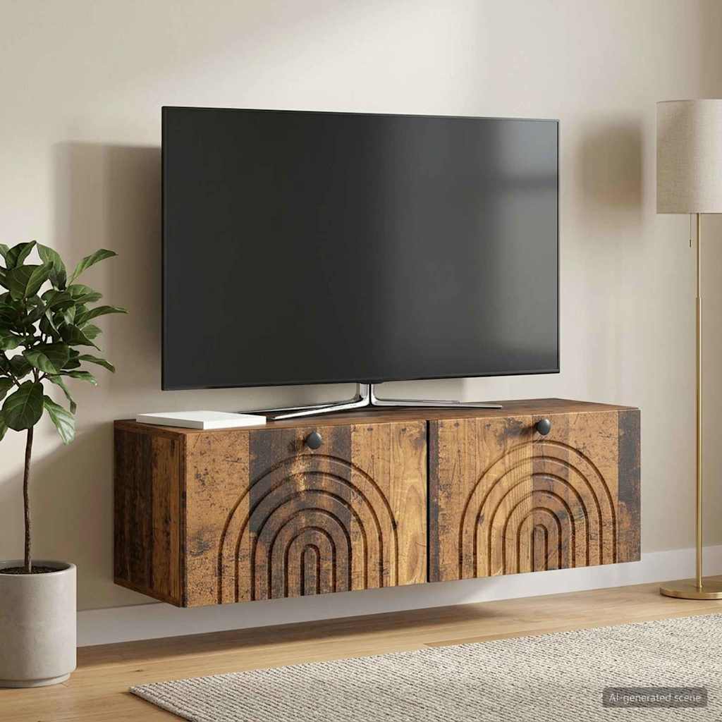 Nástěnná Tv Skříň Staré Dřevo 98 X 31 X 30 Cm Kompozitní Dřevo