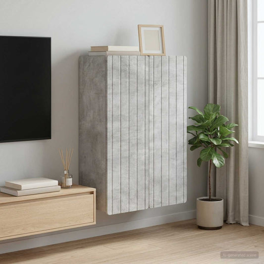 Nástěnná Skříň Betonově Šedá 66 X 34,5 X 92 Cm Kompozitní Dřevo