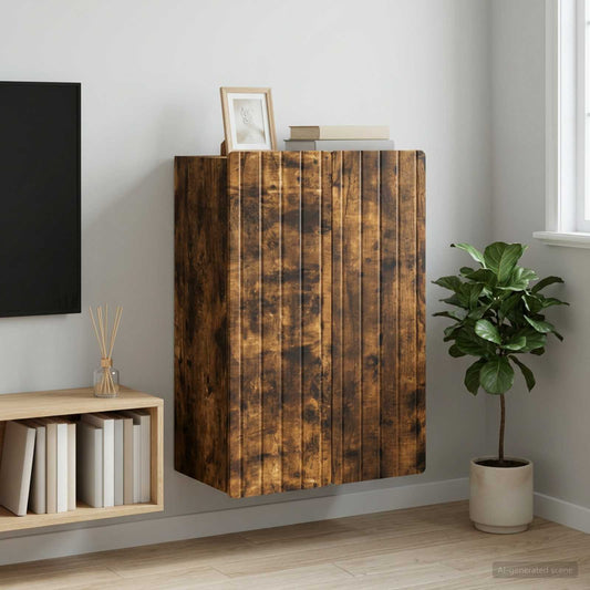 Nástěnná Skříň Kouřový Dub 66 X 34,5 X 92 Cm Kompozitní Dřevo