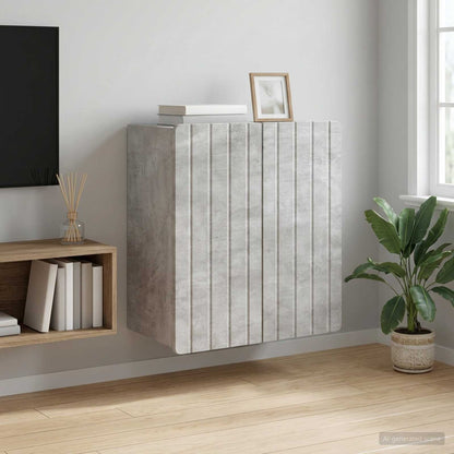 Nástěnná Skříň Betonově Šedá 59 X 31 X 64 Cm Kompozitní Dřevo