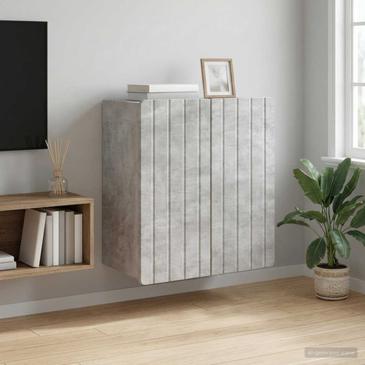 Nástěnná Skříň Betonově Šedá 59 X 31 X 64 Cm Kompozitní Dřevo