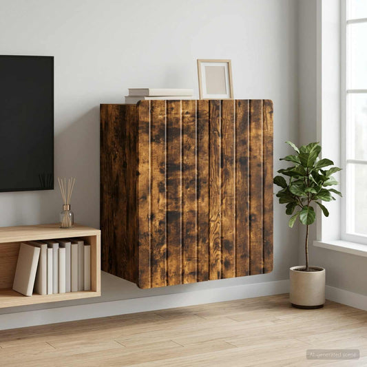 Nástěnná Skříň Kouřový Dub 59 X 31 X 64 Cm Kompozitní Dřevo