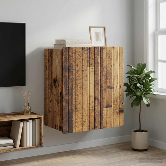Nástěnná Skříň Staré Dřevo 59 X 31 X 64 Cm Kompozitní Dřevo