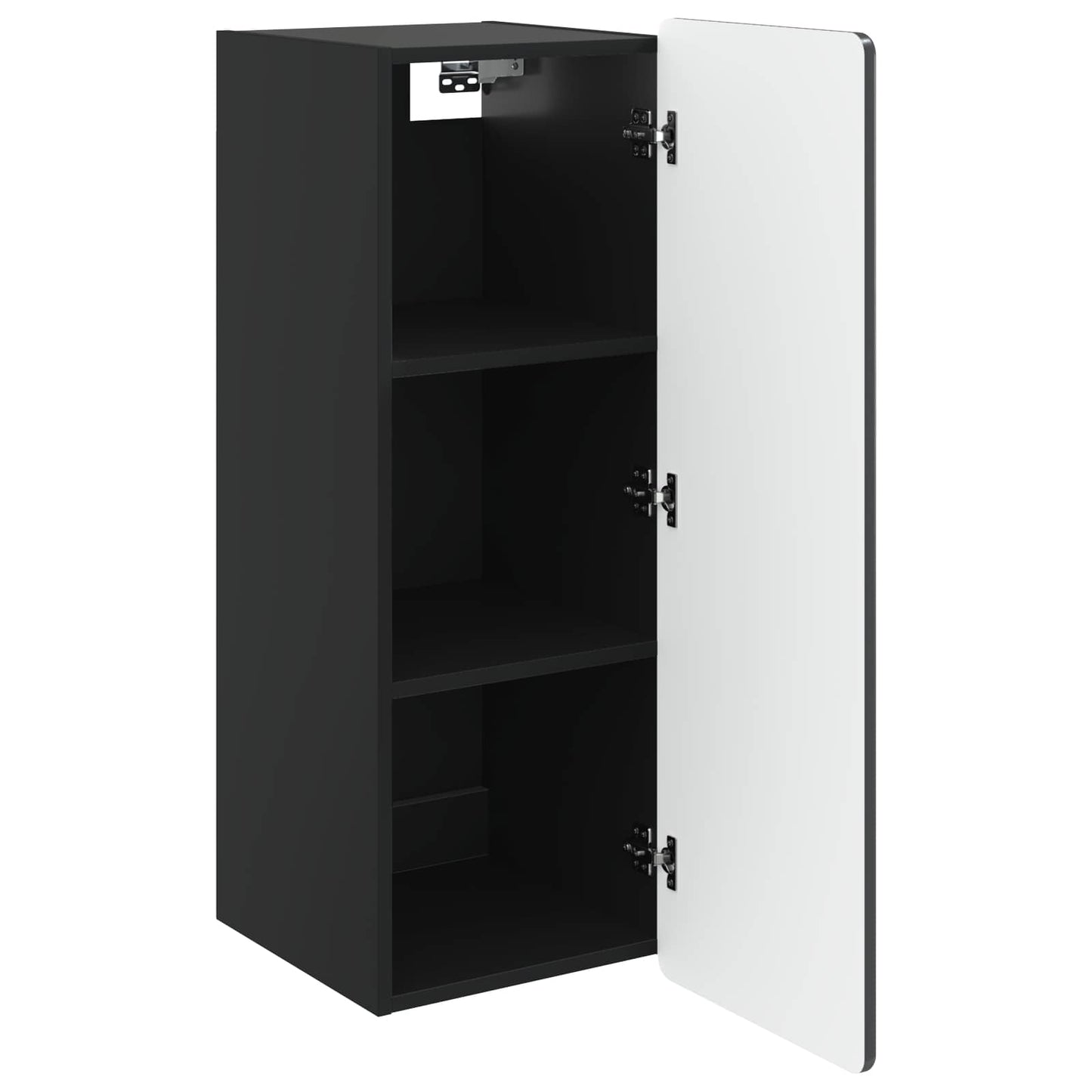 Nástěnná Skříň Černá 33 X 34,5 X 94 Cm Kompozitní Dřevo