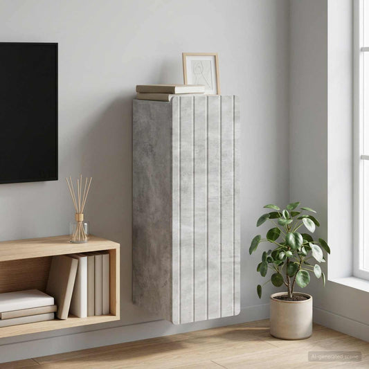 Nástěnná Skříň Betonově Šedá 33 X 34,5 X 94 Cm Kompozitní Dřevo