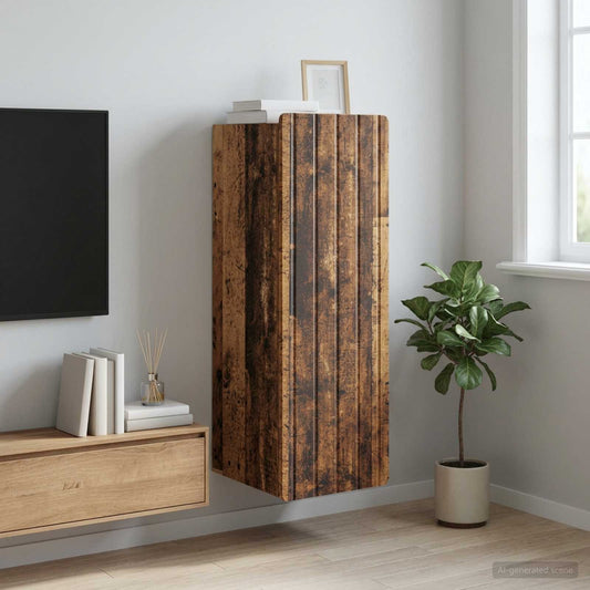 Nástěnná Skříň Staré Dřevo 33 X 34,5 X 94 Cm Kompozitní Dřevo