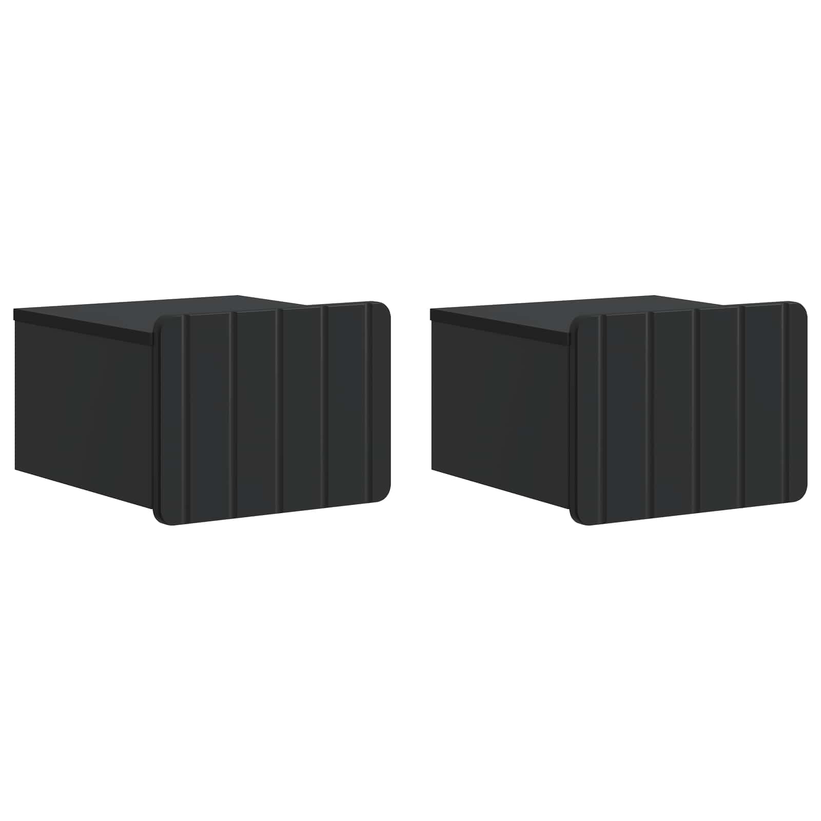 Nástěnný Noční Stolek Se Zásuvkou 2 Pcs Černá 33 X 34,5 X 24 Cm