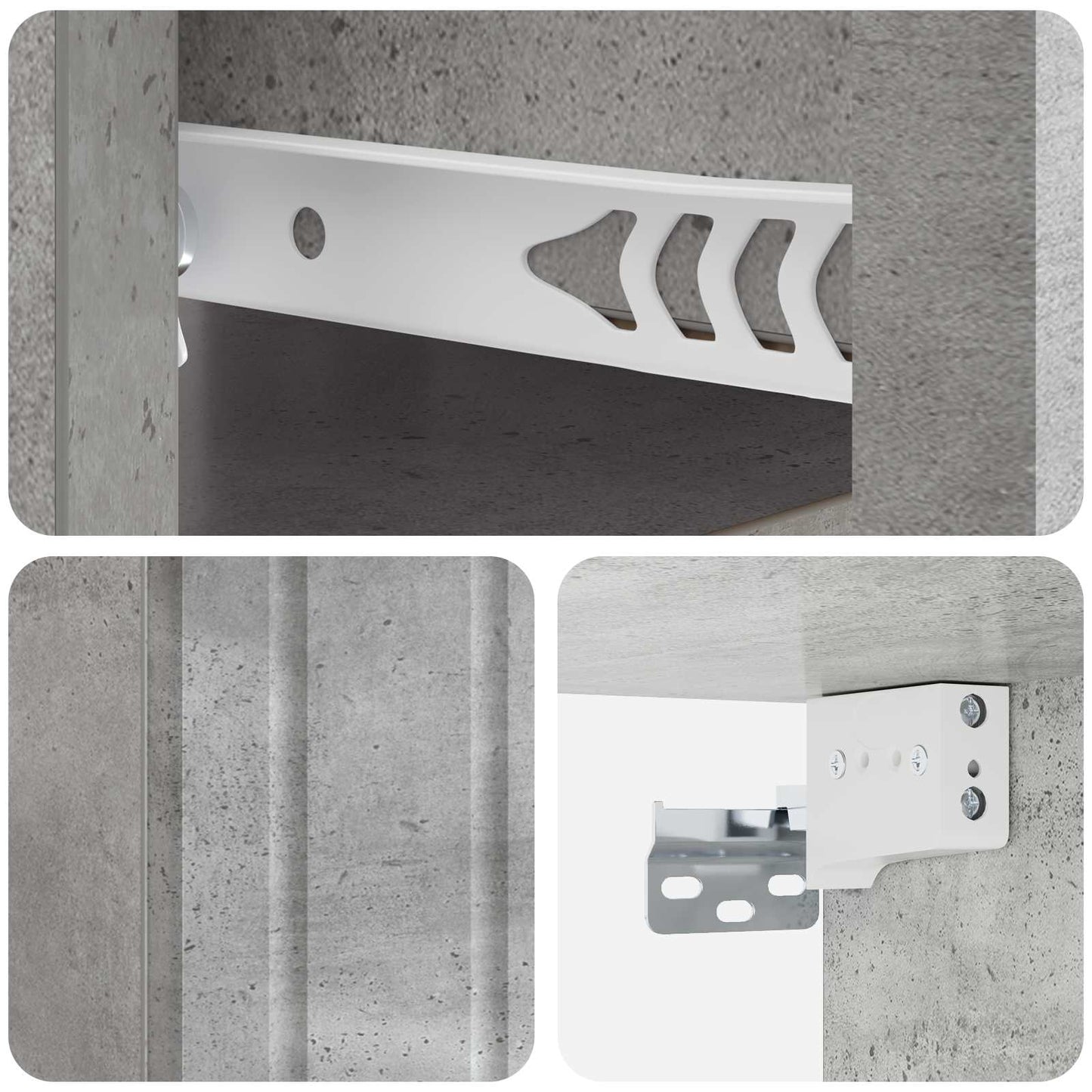 Nástěnný Noční Stolek 2 Pcs Betonově Šedá 33 X 34,5 X 24 Cm