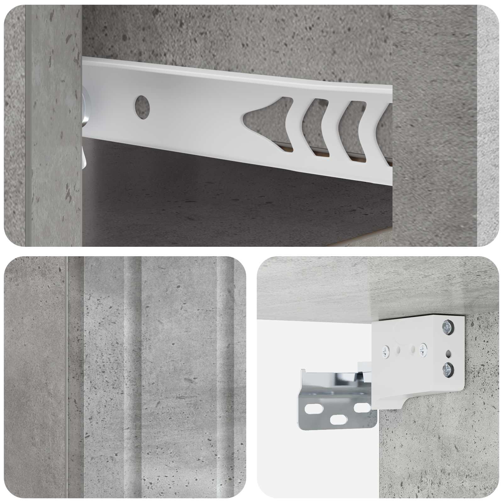 Nástěnný Noční Stolek 2 Pcs Betonově Šedá 33 X 34,5 X 24 Cm