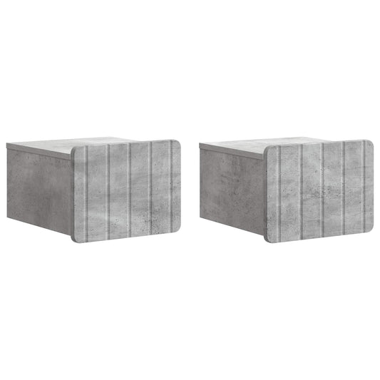 Nástěnný Noční Stolek 2 Pcs Betonově Šedá 33 X 34,5 X 24 Cm
