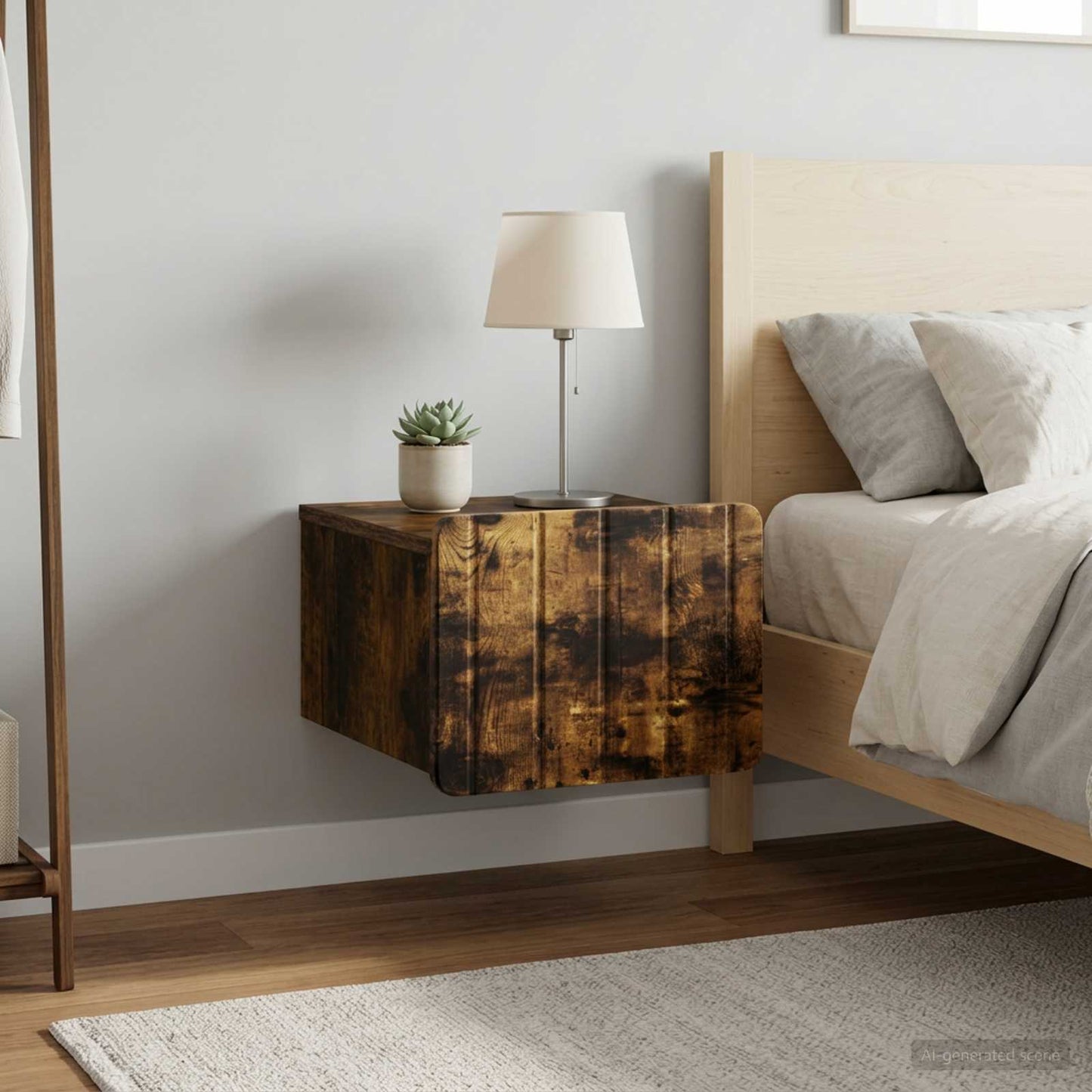 Nástěnný Noční Stolek 2 Pcs Kouřový Dub 33 X 34,5 X 24 Cm