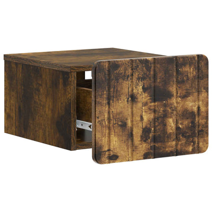 Nástěnný Noční Stolek 2 Pcs Kouřový Dub 33 X 34,5 X 24 Cm
