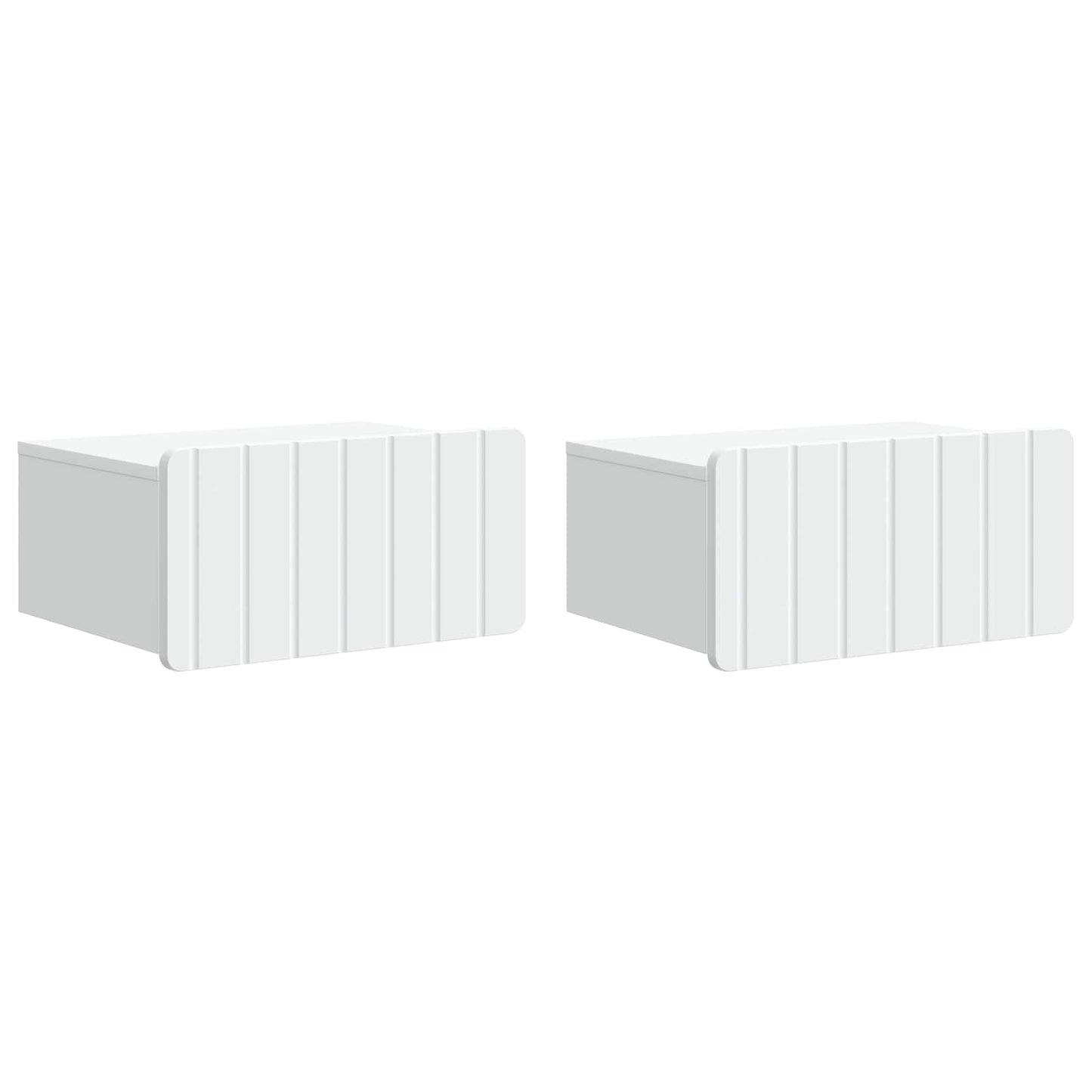 Nástěnný Noční Stolek Se Zásuvkou 2 Pcs Bílá 49 X 34,5 X 24 Cm