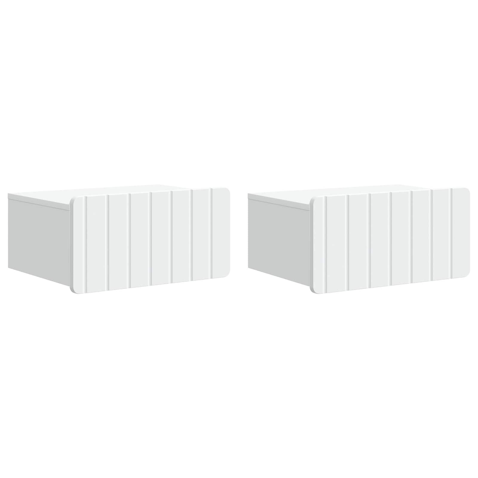 Nástěnný Noční Stolek Se Zásuvkou 2 Pcs Bílá 49 X 34,5 X 24 Cm