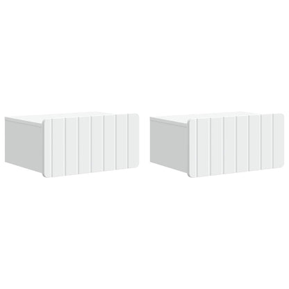 Nástěnný Noční Stolek Se Zásuvkou 2 Pcs Bílá 49 X 34,5 X 24 Cm