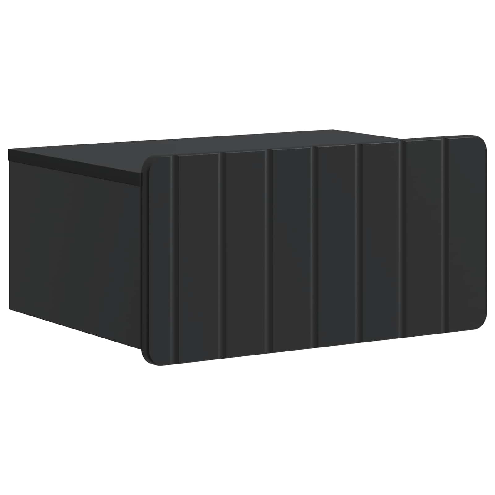 Nástěnný Noční Stolek Se Zásuvkou 2 Pcs Černá 49 X 34,5 X 24 Cm