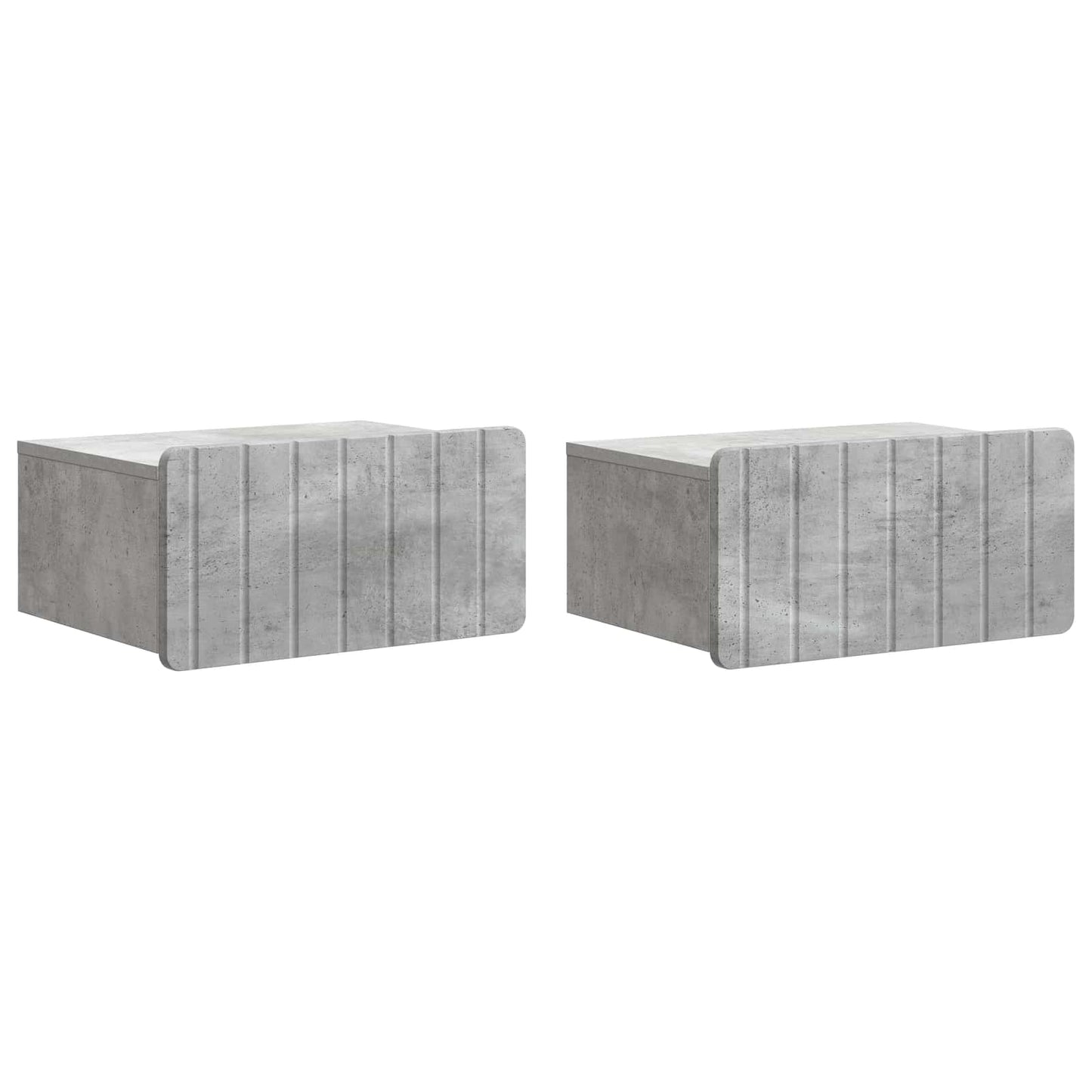 Nástěnný Noční Stolek 2 Pcs Betonově Šedá 49 X 34,5 X 24 Cm