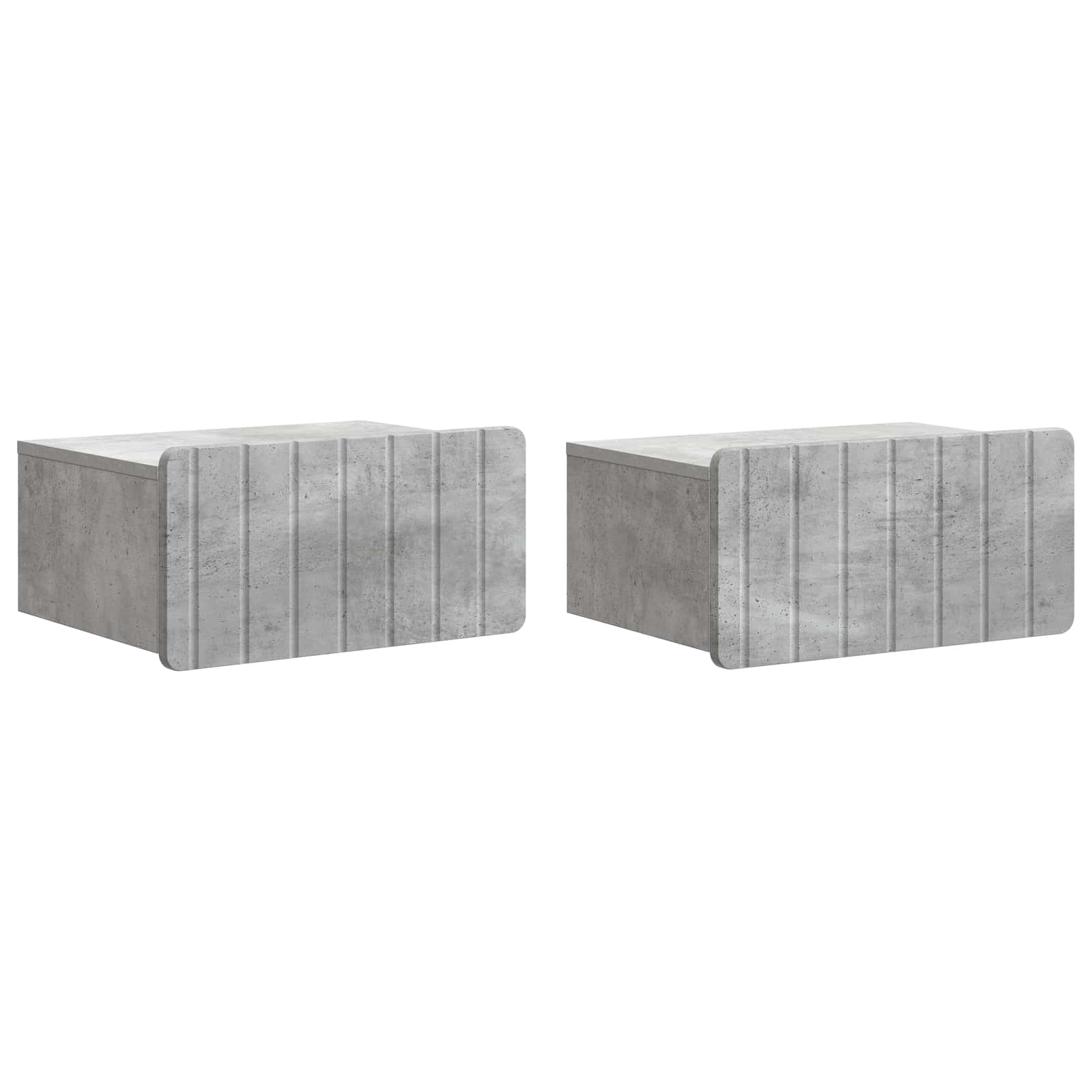 Nástěnný Noční Stolek 2 Pcs Betonově Šedá 49 X 34,5 X 24 Cm