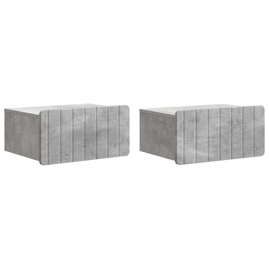 Nástěnný Noční Stolek 2 Pcs Betonově Šedá 49 X 34,5 X 24 Cm