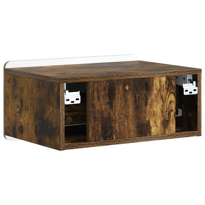Nástěnný Noční Stolek Se Zásuvkou Kouřový Dub 49 X 34,5 X 24 Cm