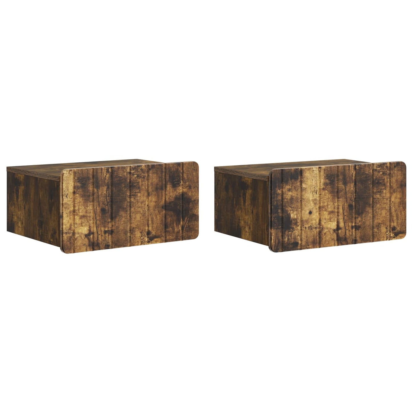 Nástěnný Noční Stolek 2 Pcs Kouřový Dub 49 X 34,5 X 24 Cm