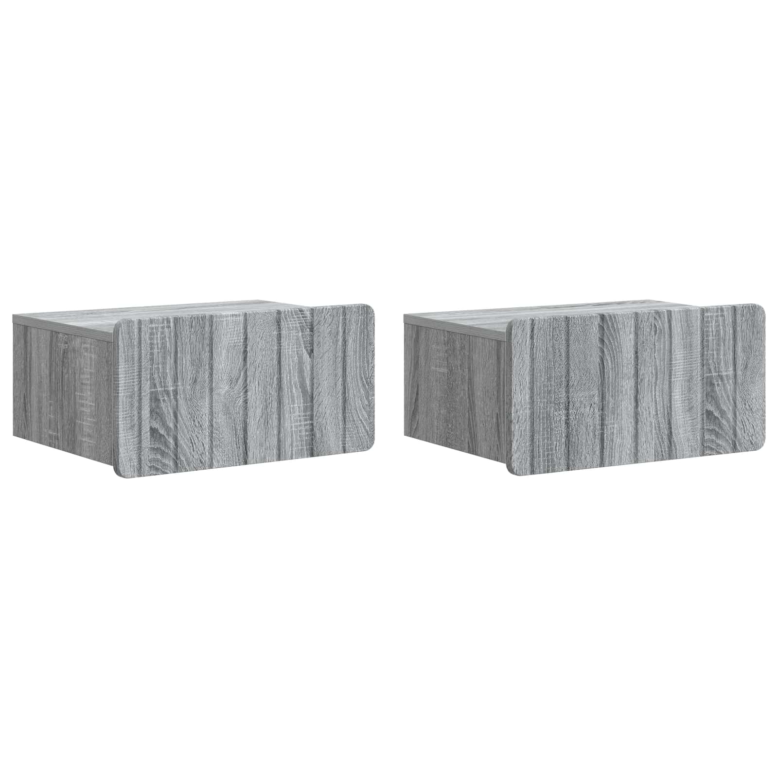 Nástěnný Noční Stolek 2 Pcs Šedá Sonoma 49 X 34,5 X 24 Cm