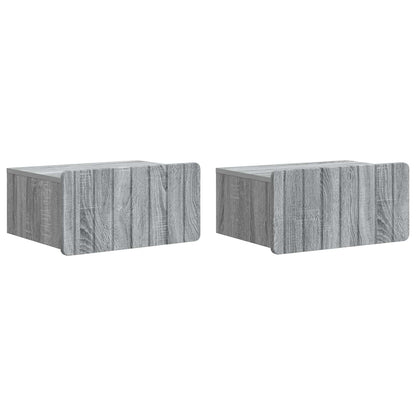 Nástěnný Noční Stolek 2 Pcs Šedá Sonoma 49 X 34,5 X 24 Cm