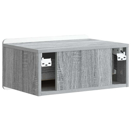 Nástěnný Noční Stolek 2 Pcs Šedá Sonoma 49 X 34,5 X 24 Cm