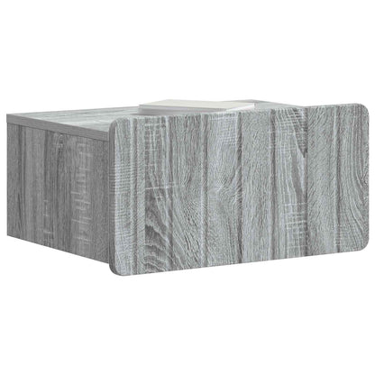 Nástěnný Noční Stolek 2 Pcs Šedá Sonoma 49 X 34,5 X 24 Cm