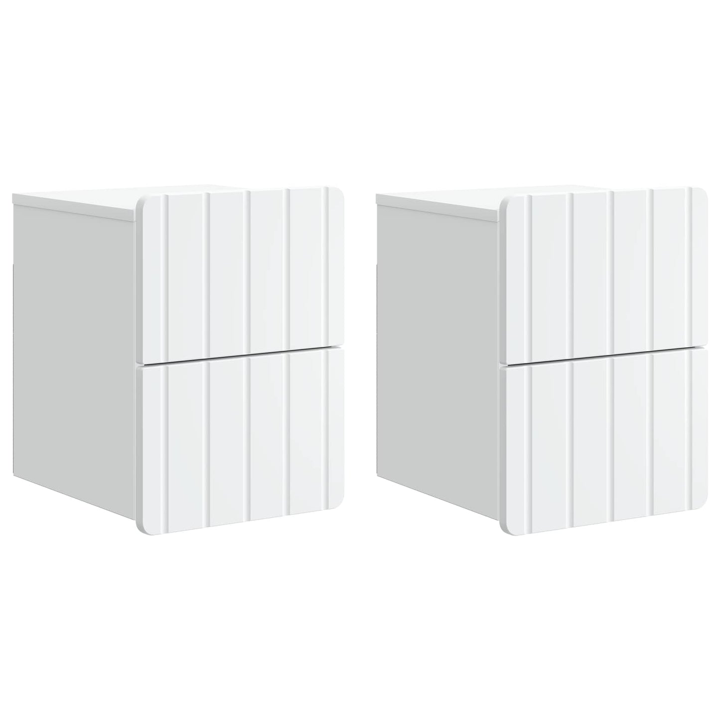 Nástěnný Noční Stolek Se Zásuvkou 2 Pcs Bílá 33 X 34,5 X 43 Cm
