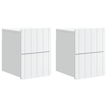 Nástěnný Noční Stolek Se Zásuvkou 2 Pcs Bílá 33 X 34,5 X 43 Cm